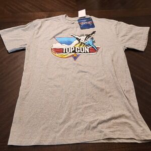 Top Gun Men's L Gray Graphic Short Sleeve Cotton T-Shirt NWT